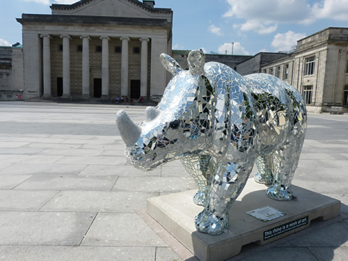 A painted rhino in Southampton